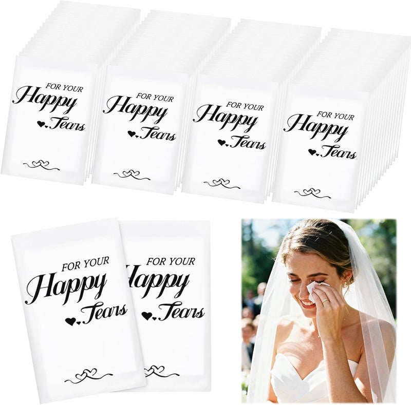 Ocmoiy Happy Tears Tissues (30-Pack) Wedding Tissues Packs for Guests Welcome Favor Bags, Bulk Individual Pocket Tissue Packs for Your Big Moments - Image 1